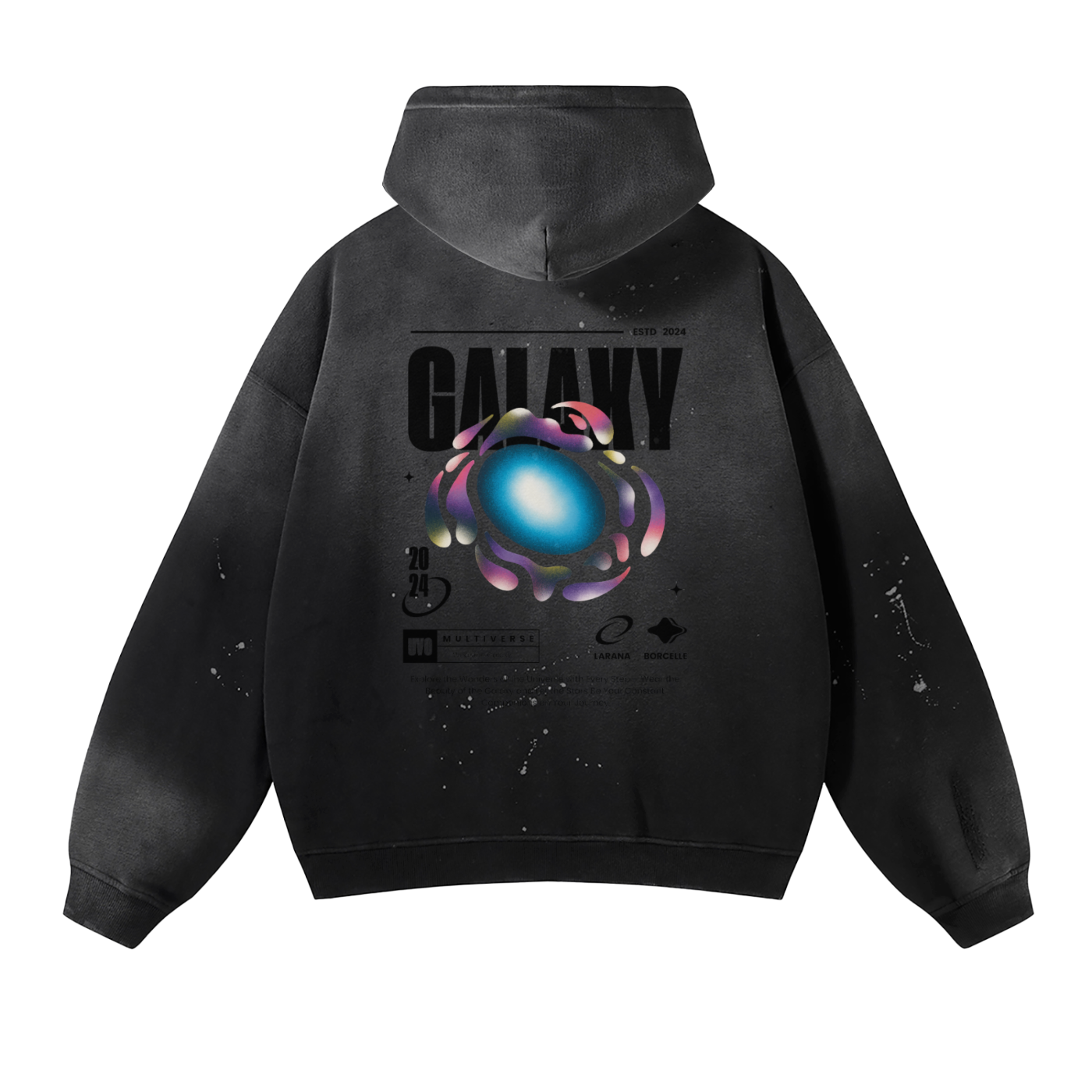 VINTAGE WASH FRAYED FLEECE HOODIE