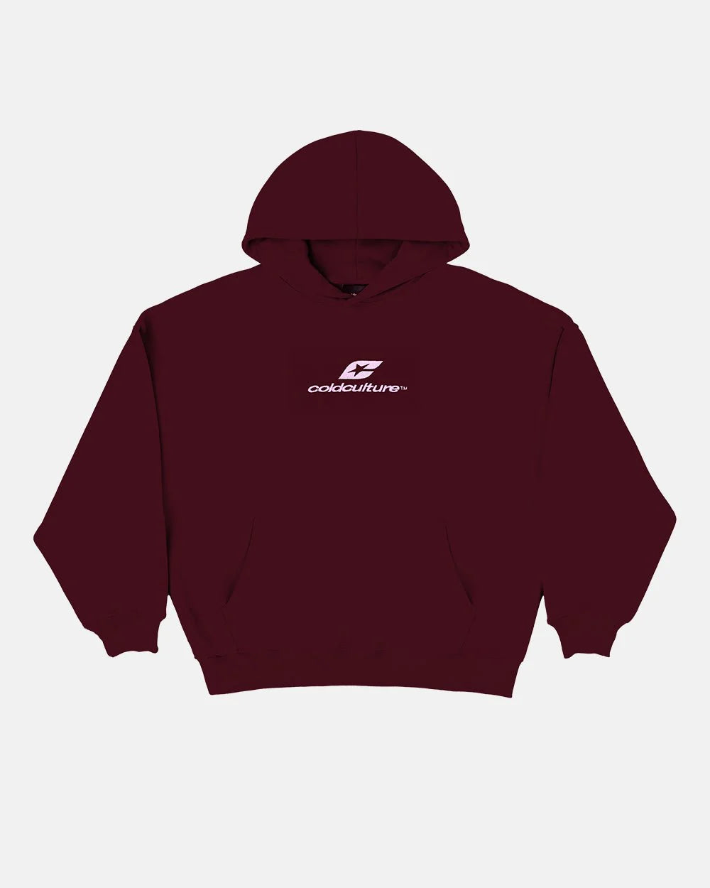 CURVED HOODIE WINE RED