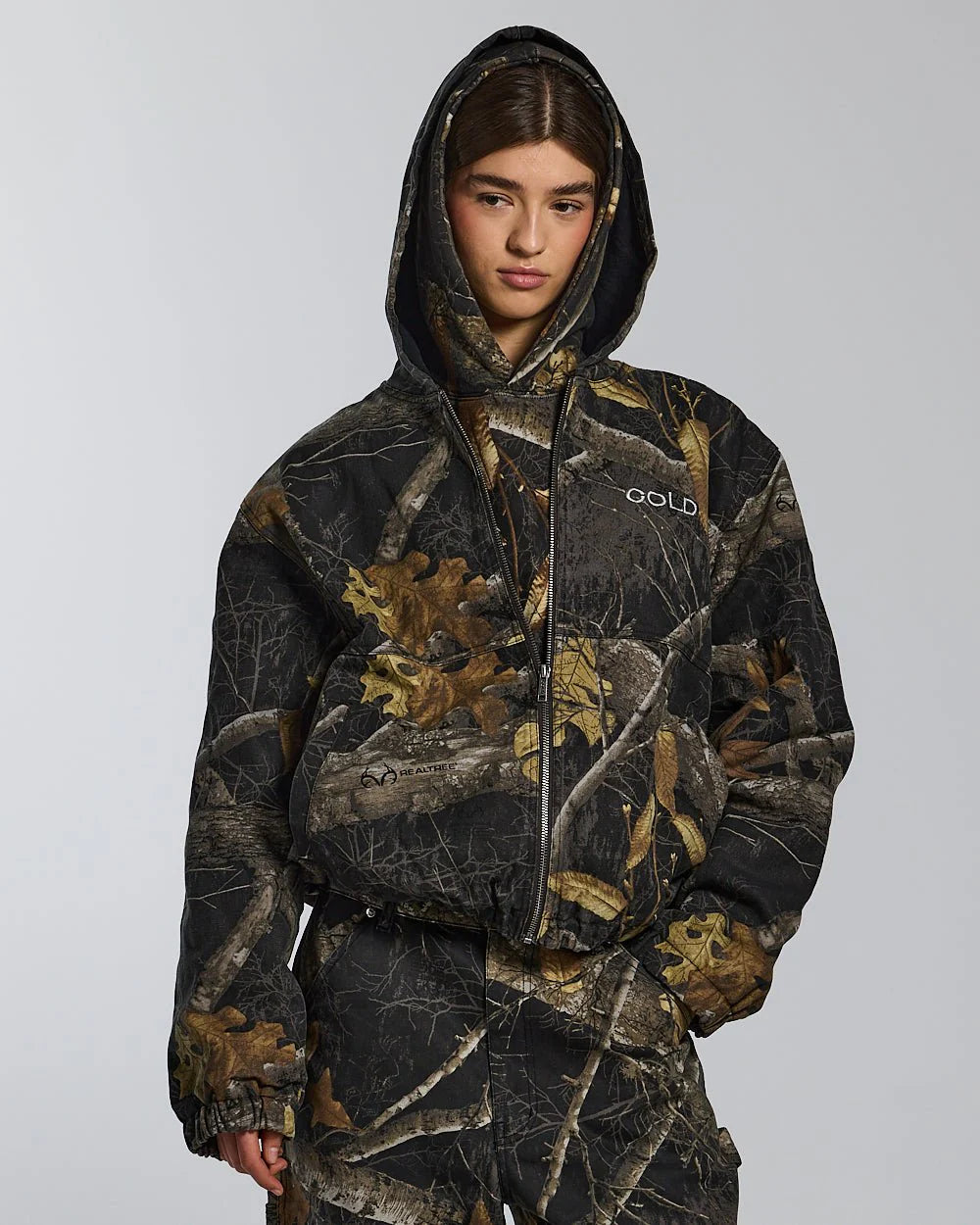 HOODED JACKET REALTREE BLACK