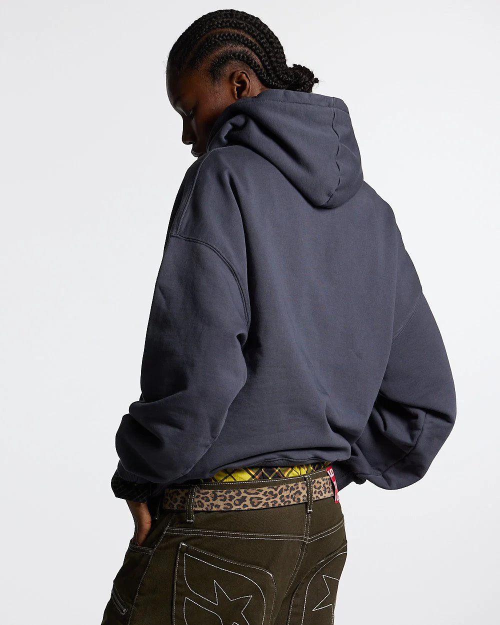 VINTAGE WASH FRAYED FLEECE HOODIE